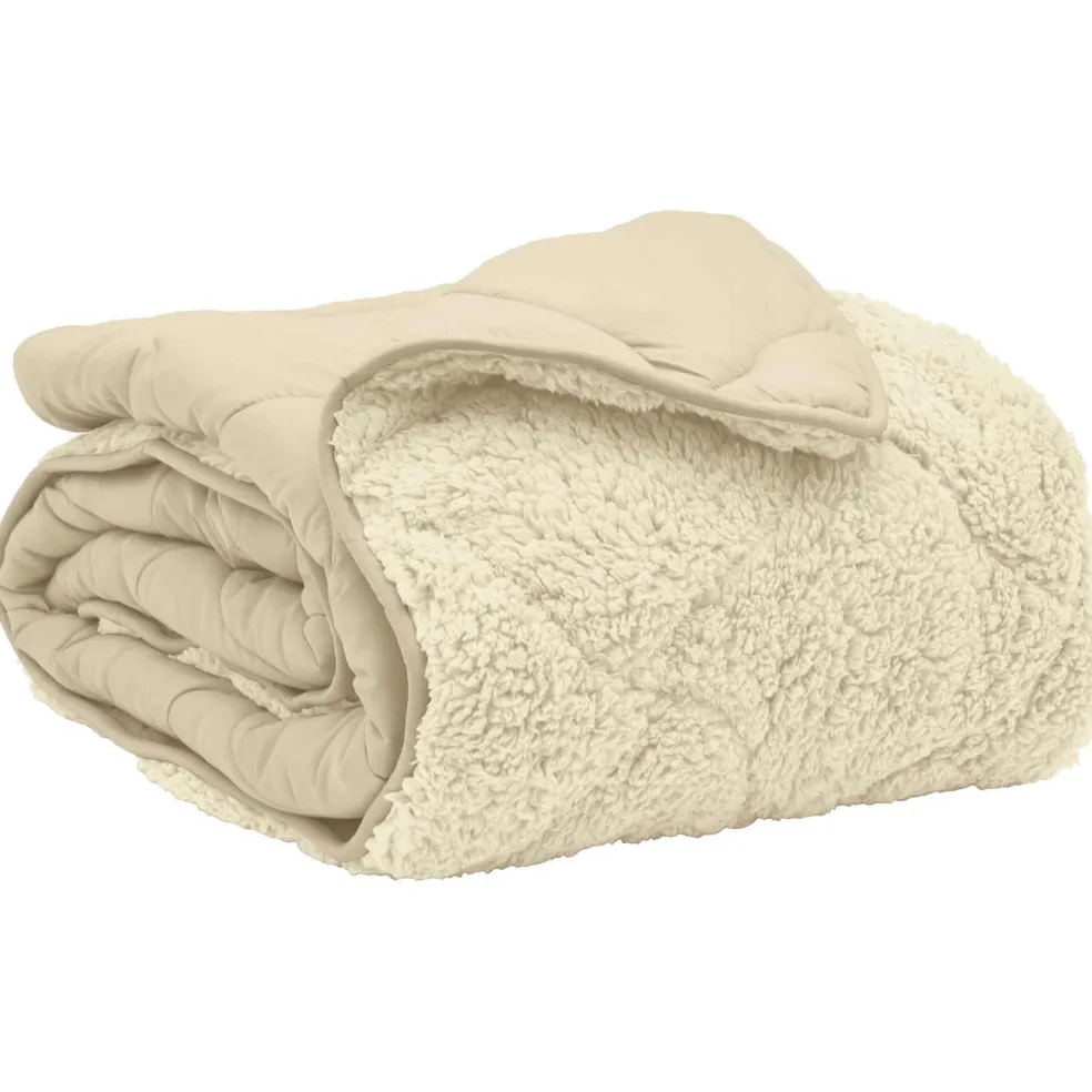 vidaXL Vol jaar dekbed Crème 135 x 200 cm Microfiber en Teddy fleece