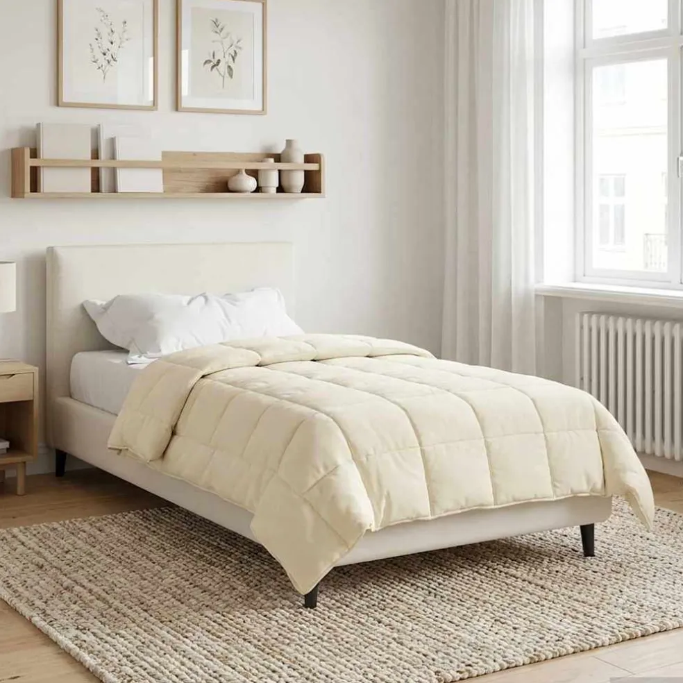 vidaXL Vol jaar dekbed Crème 135 x 200 cm Microfiber en Teddy fleece