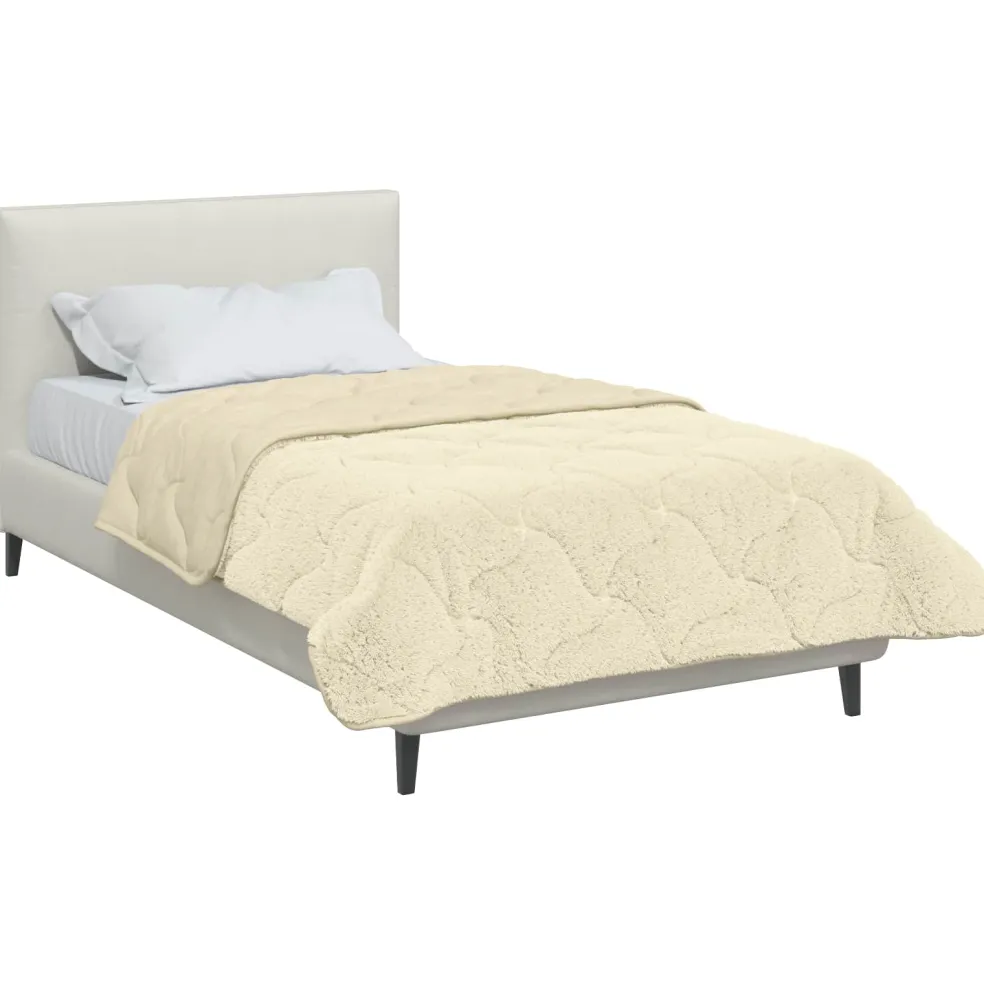 vidaXL Vol jaar dekbed Crème 135 x 200 cm Microfiber en Teddy fleece