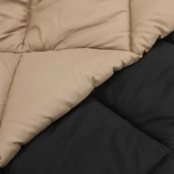 vidaXL Vol jaar dekbed Zwart en Taupe 135 x 200 cm Microfiber