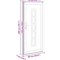 vidaXL Voordeur Antracietkleurig 88 x 200 cm PVC