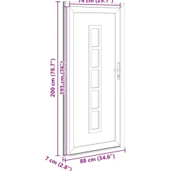 vidaXL Voordeur Antracietkleurig 88 x 200 cm PVC