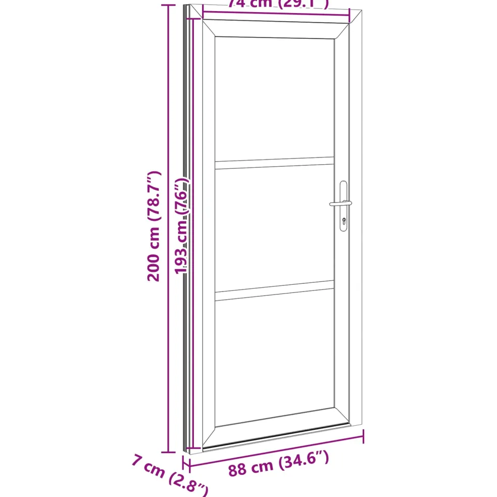 vidaXL Voordeur Wit 88 x 200 cm PVC