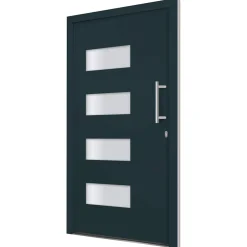 vidaXL Voordeur 100x200 cm aluminium en PVC antraciet