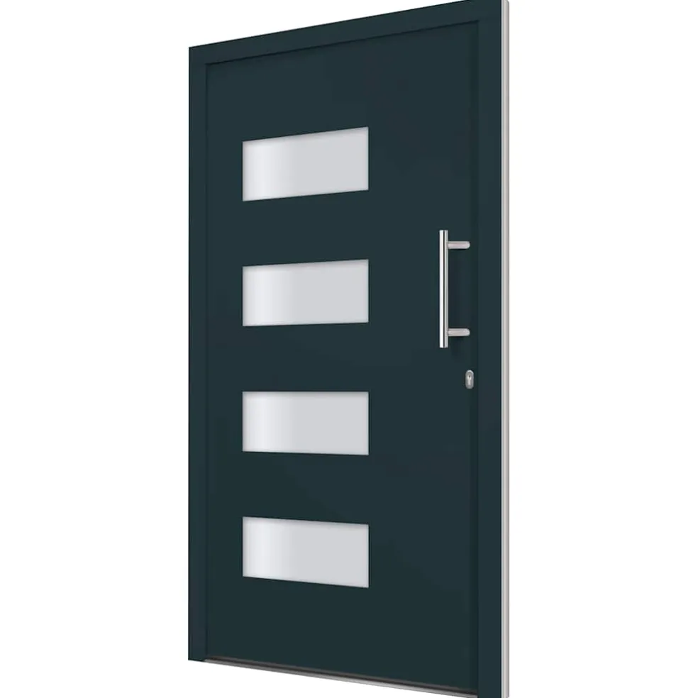 vidaXL Voordeur 100x200 cm aluminium en PVC antraciet
