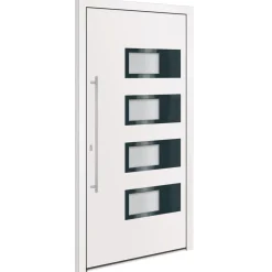 vidaXL Voordeur 100x200 cm aluminium en PVC wit