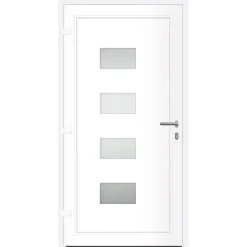 vidaXL Voordeur 100x200 cm aluminium en PVC wit