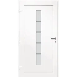 vidaXL Voordeur 100x200 cm aluminium en PVC wit
