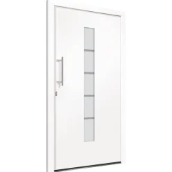 vidaXL Voordeur 100x200 cm aluminium en PVC wit