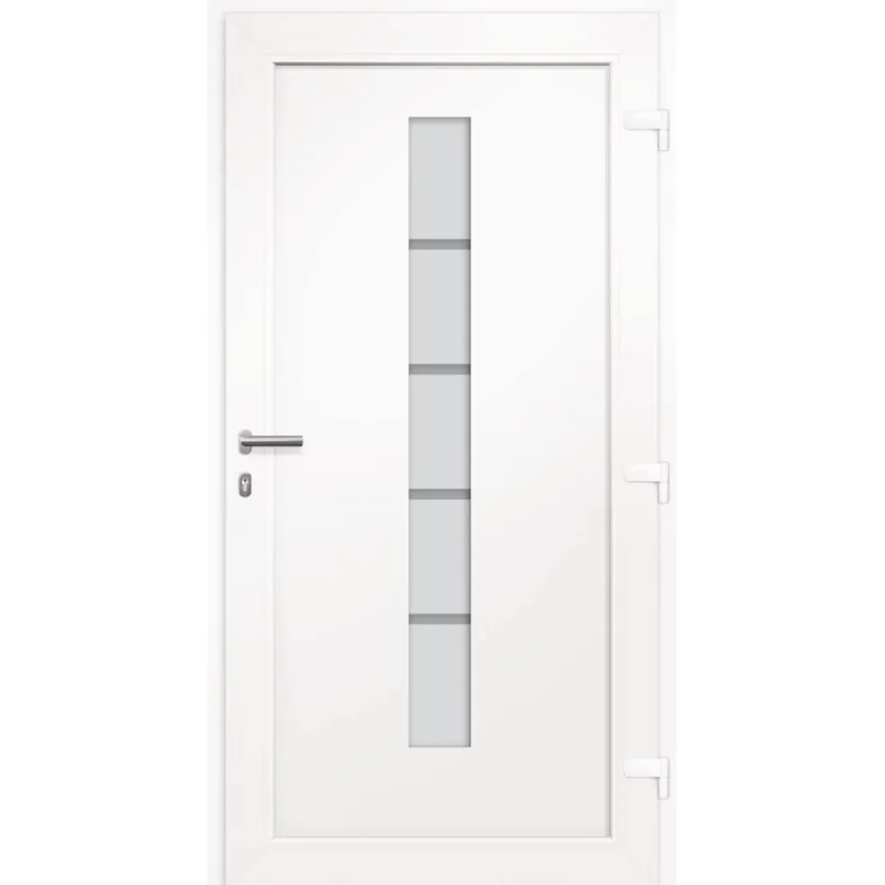 vidaXL Voordeur 100x200 cm aluminium en PVC wit