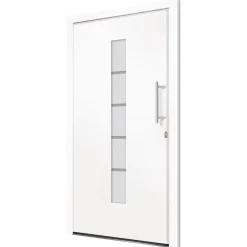 vidaXL Voordeur 100x200 cm aluminium en PVC wit