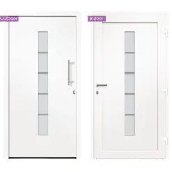 vidaXL Voordeur 100x200 cm aluminium en PVC wit