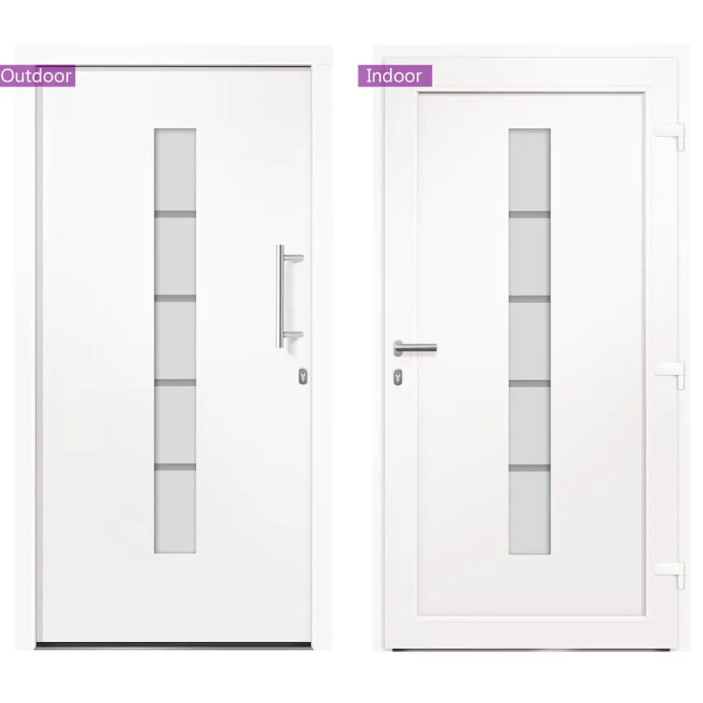 vidaXL Voordeur 100x200 cm aluminium en PVC wit