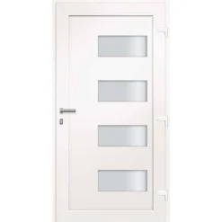 vidaXL Voordeur 100x200 cm aluminium en PVC wit