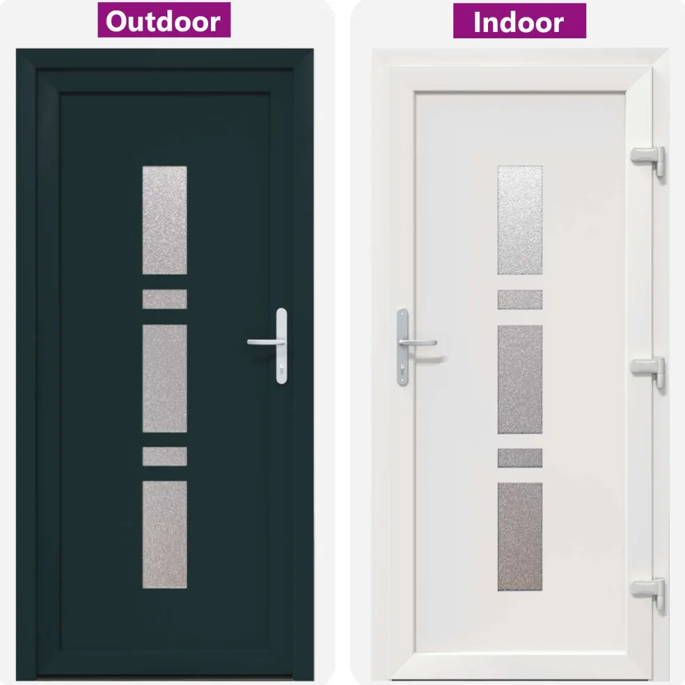 vidaXL Voordeur 88 x 200 cm PVC Antraciet