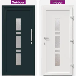 vidaXL Voordeur 88 x 200 cm PVC Antraciet