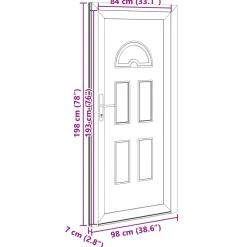 vidaXL Voordeur 98 x 198 cm PVC Antraciet
