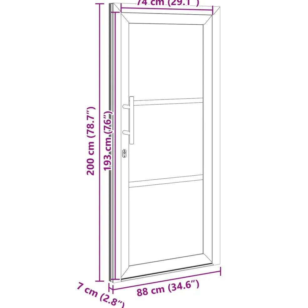vidaXL Voordeur 88 x 200 cm PVC Wit