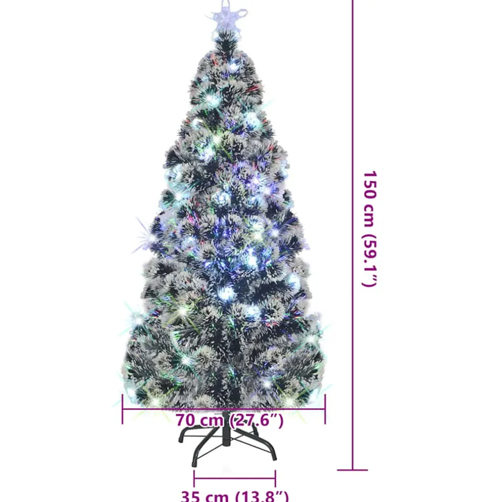 vidaXL Voorverlichte kerstboom met standaard en LED 150 cm glasvezel