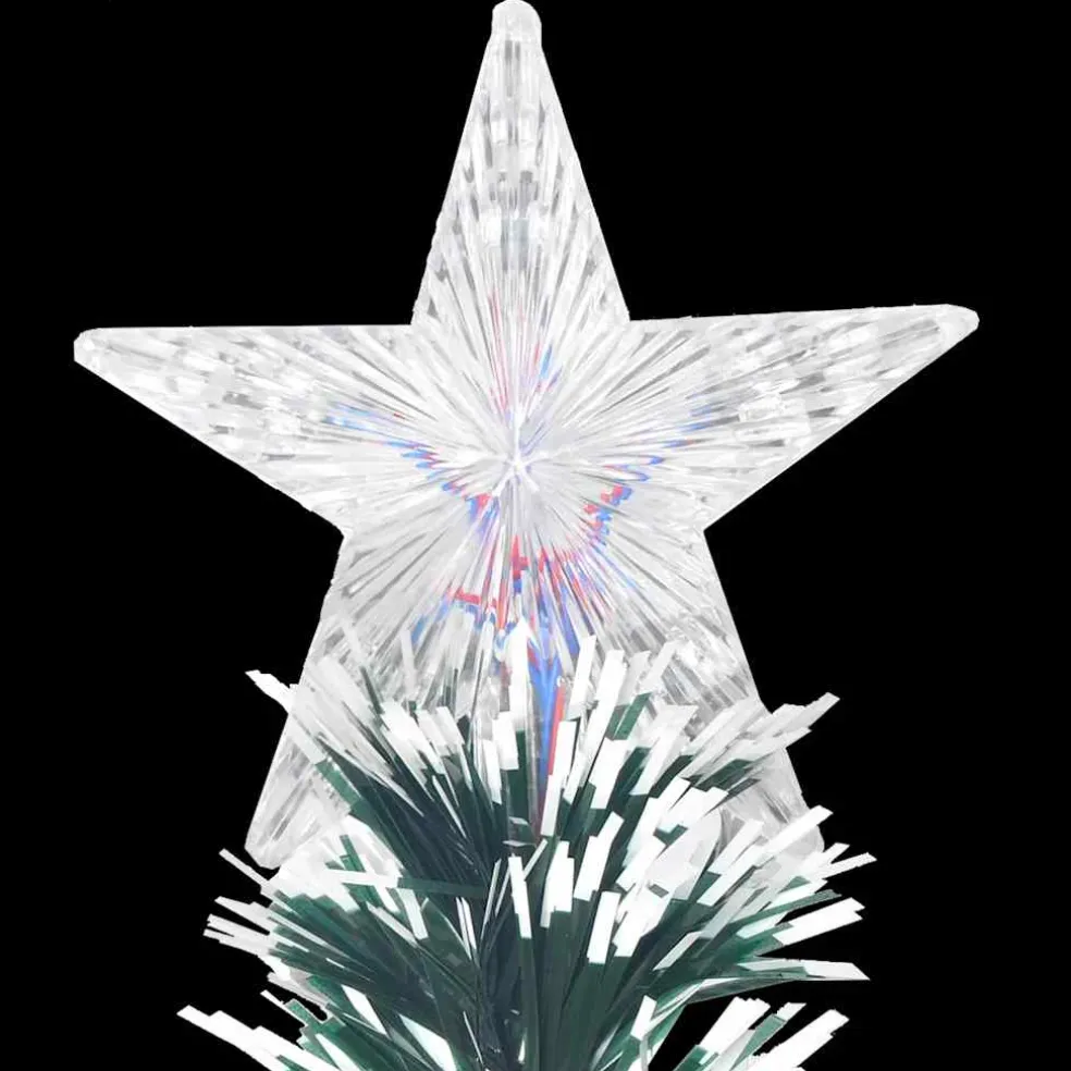 vidaXL Voorverlichte kerstboom met standaard en LED 150 cm glasvezel