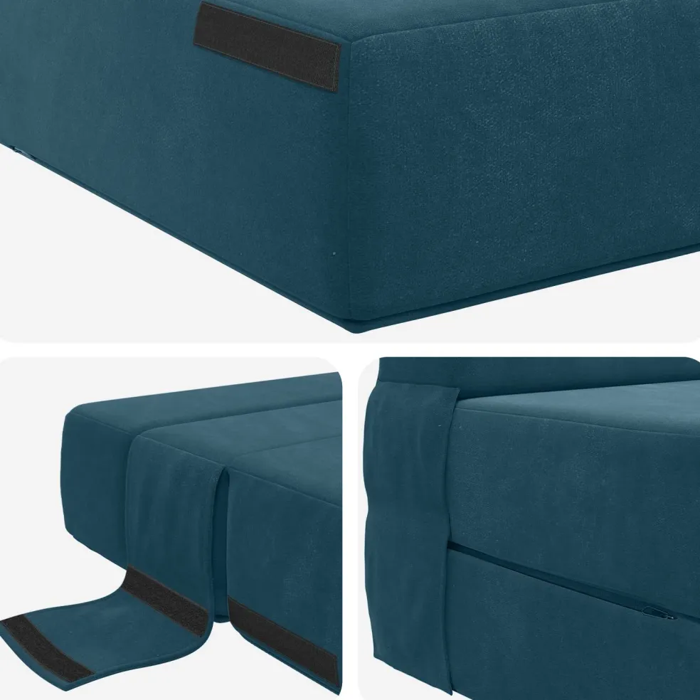 vidaXL Vouwbare Bankbed Blauw 70 x 72 x 60 cm Stof