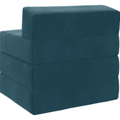 vidaXL Vouwbare Bankbed Blauw 200 x 70 x 15 cm Fluweel