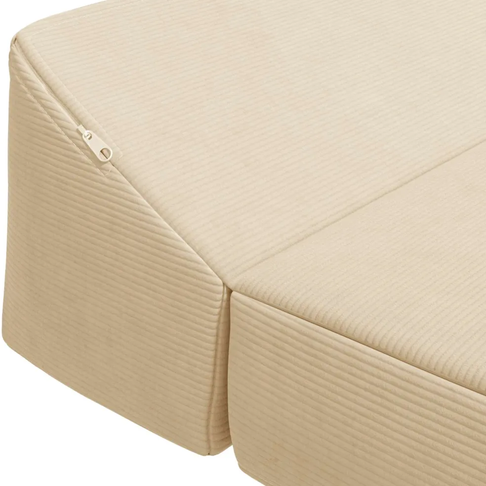 vidaXL Vouwbare Bankbed Crèmekleurig 120 x 60 x 49 cm Stof