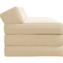 vidaXL Vouwbare Bankbed Crèmekleurig 120 x 60 x 49 cm Stof