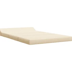 vidaXL Vouwbare Bankbed Crèmekleurig 120 x 60 x 49 cm Stof