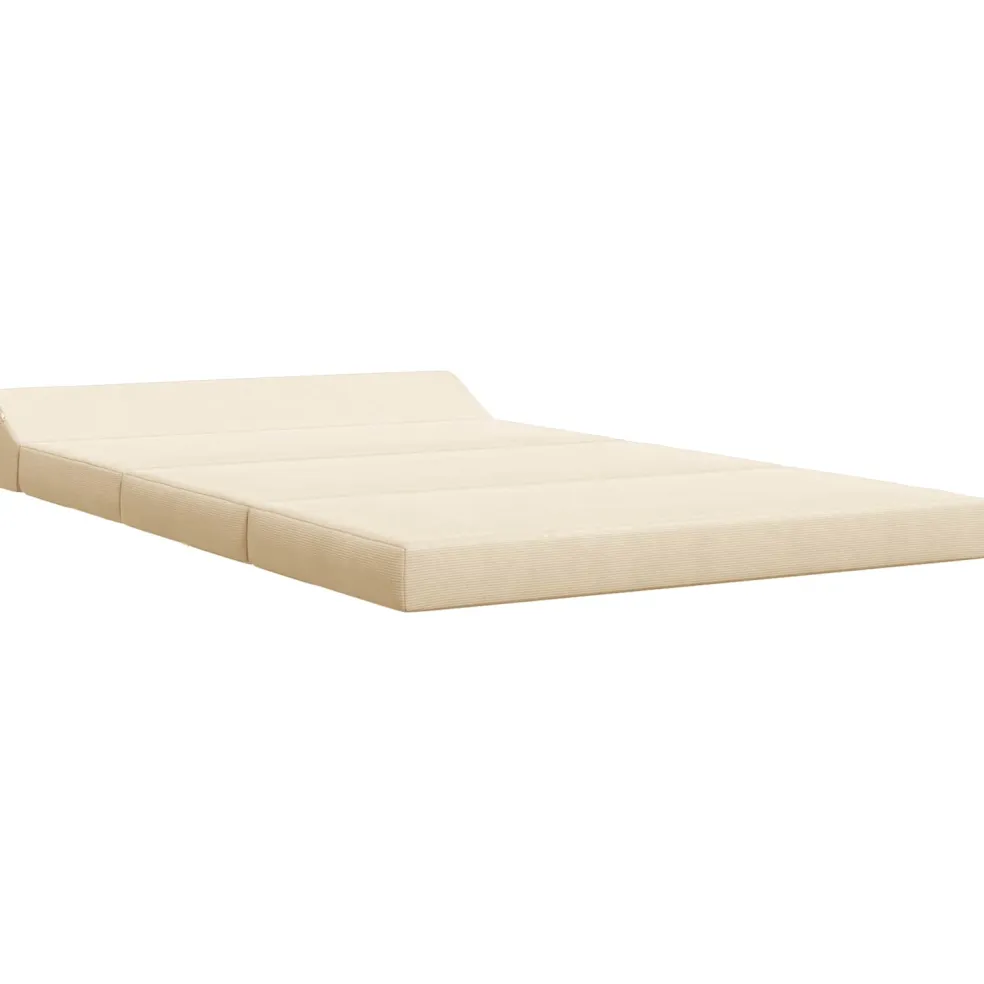 vidaXL Vouwbare Bankbed Crèmekleurig 120 x 60 x 49 cm Stof