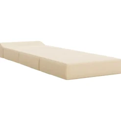 vidaXL Vouwbare Bankbed Crèmekleurig 200 x 70 x 15 cm Katoen Stof