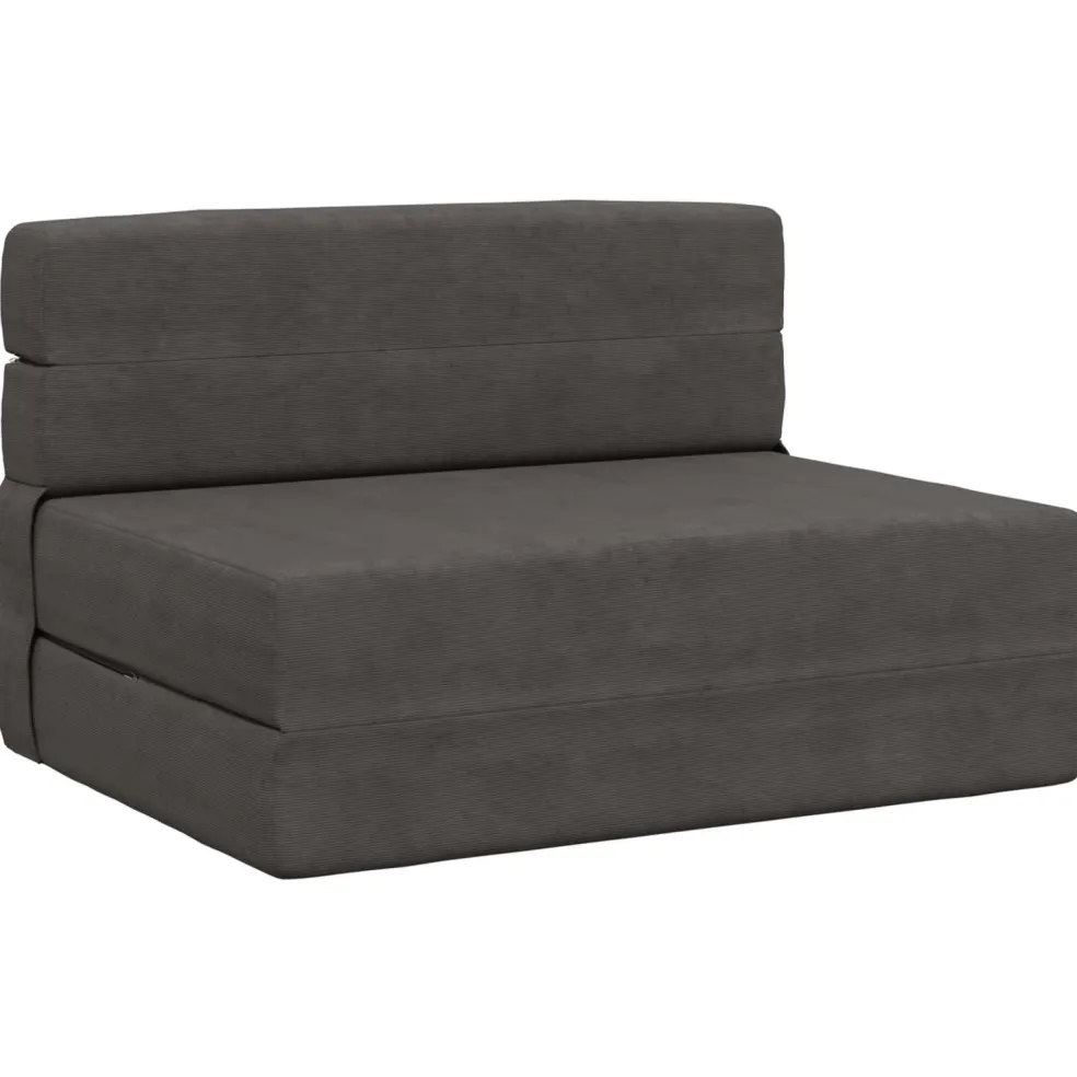 vidaXL Vouwbare Bankbed Donkergrijs 70 x 80 x 60 cm Stof