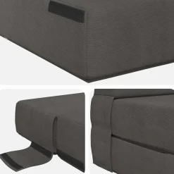 vidaXL Vouwbare Bankbed Donkergrijs 70 x 80 x 60 cm Stof