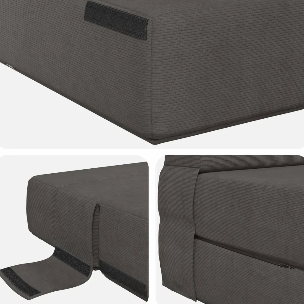 vidaXL Vouwbare Bankbed Donkergrijs 70 x 80 x 60 cm Stof