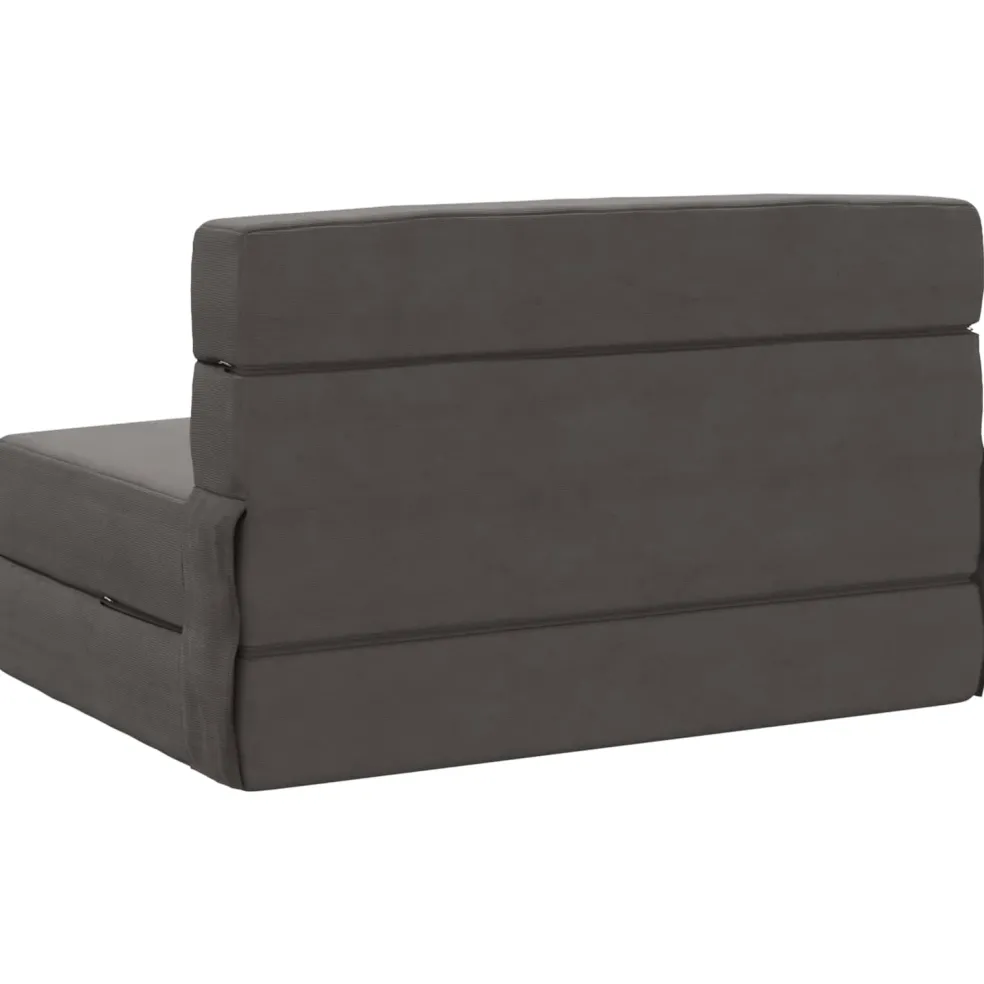 vidaXL Vouwbare Bankbed Donkergrijs 70 x 80 x 60 cm Stof