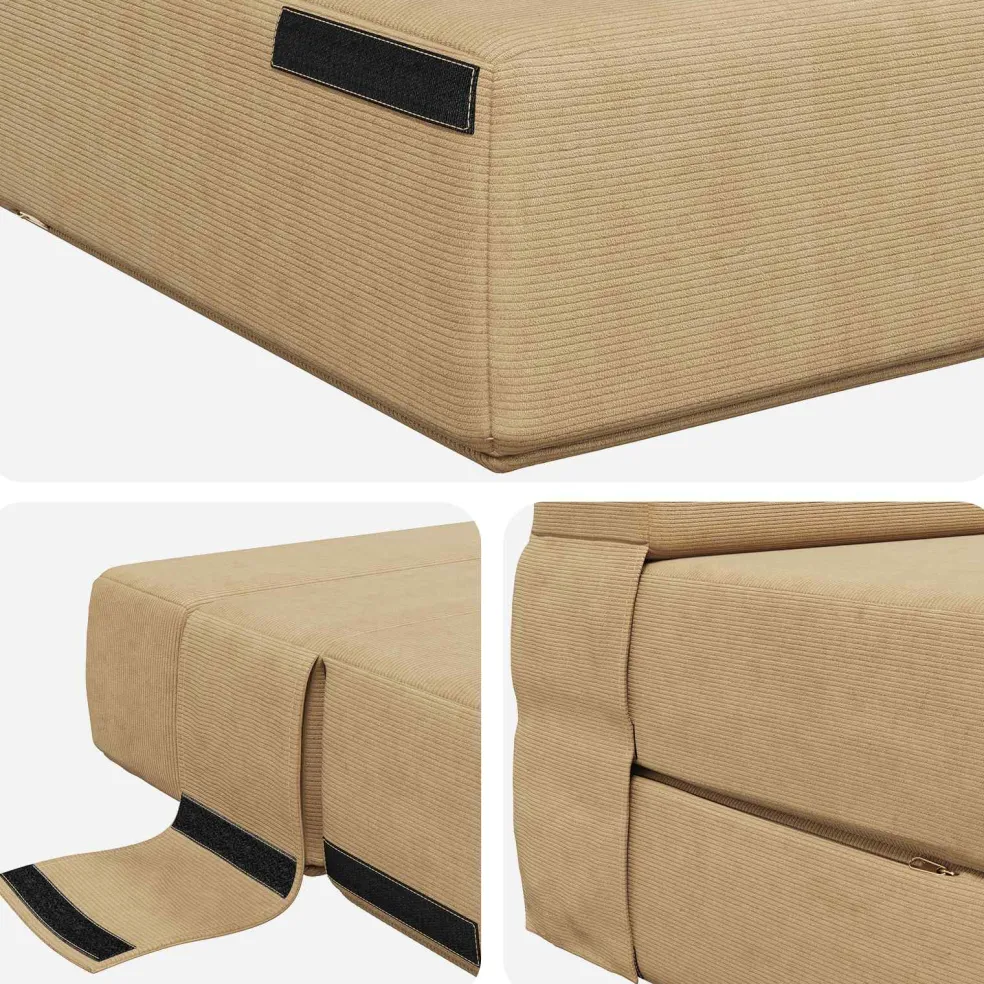 vidaXL Vouwbare Bankbed Groen Grijs 70 x 72 x 60 cm Stof