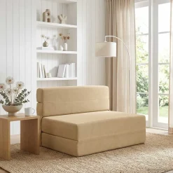 vidaXL Vouwbare Bankbed Groen Grijs 70 x 80 x 60 cm Stof