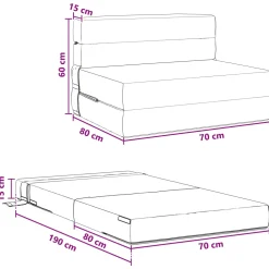 vidaXL Vouwbare Bankbed Groen Grijs 70 x 80 x 60 cm Stof