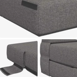 vidaXL Vouwbare Bankbed Lichtgrijs 70 x 80 x 60 cm Stof