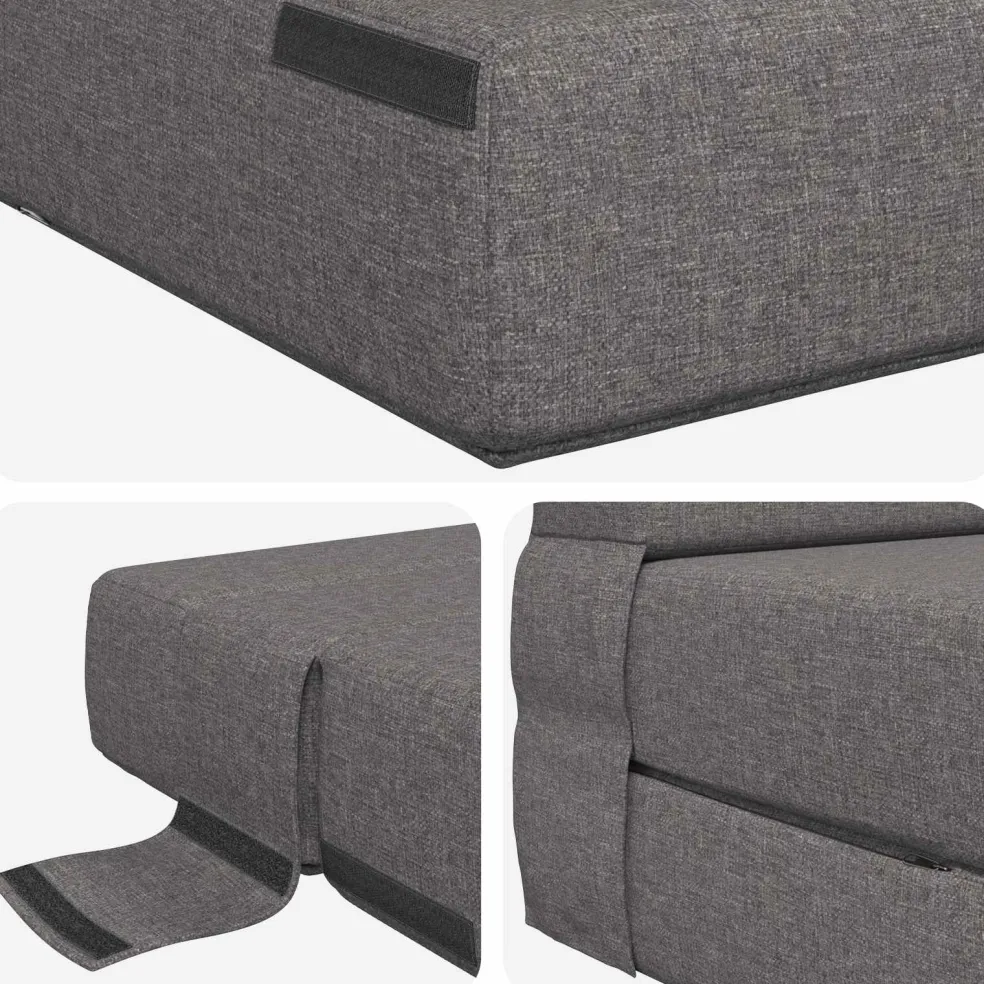 vidaXL Vouwbare Bankbed Lichtgrijs 70 x 80 x 60 cm Stof