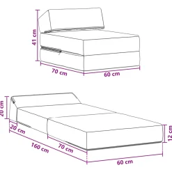 vidaXL Vouwbare Bankbed Lichtgrijs 60 x 70 x 41 cm Stof