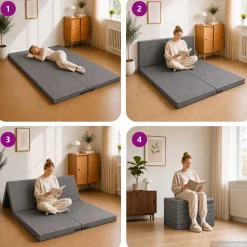 vidaXL Vouwbare Bankbed 75 x 63 x 45 cm Blauw