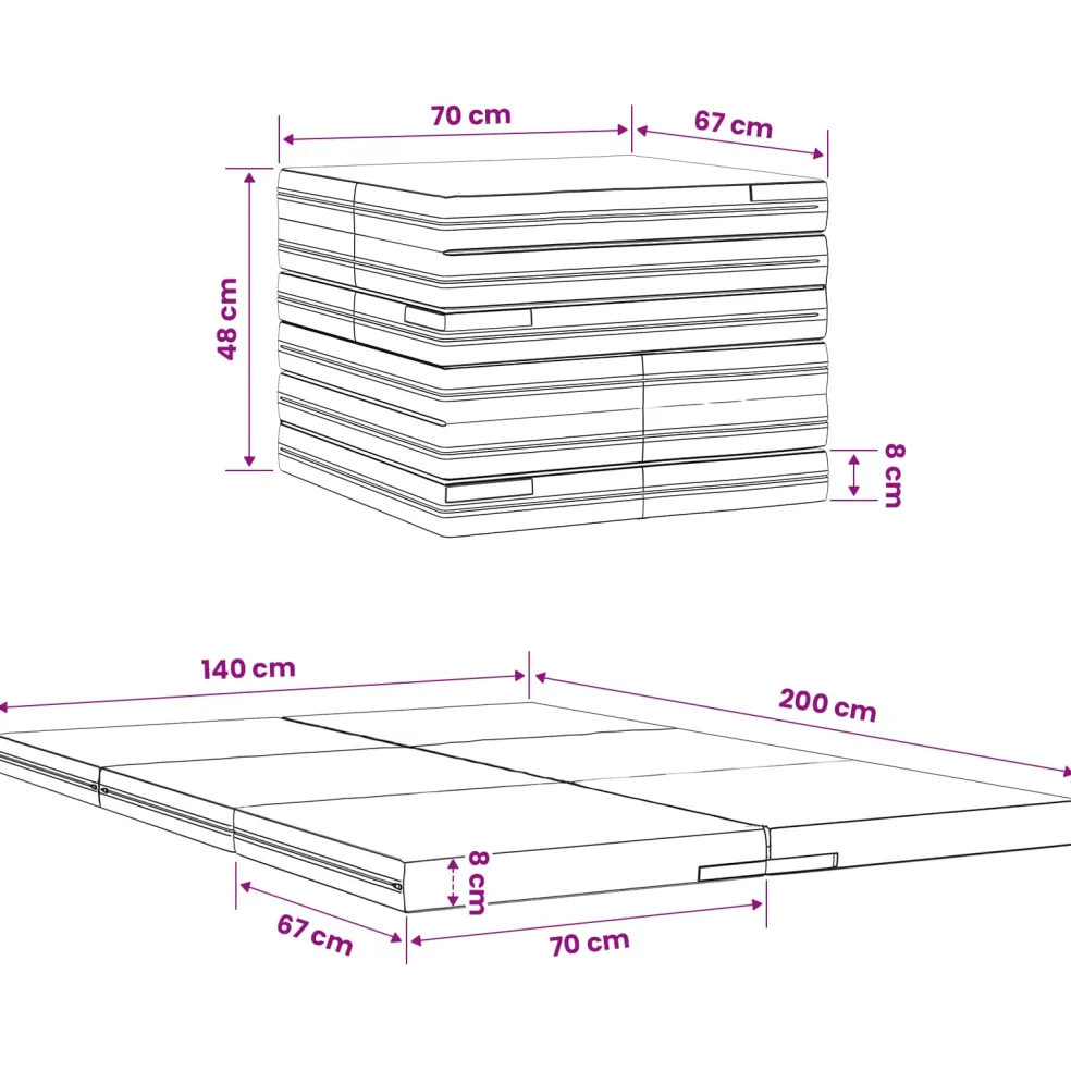 vidaXL Vouwbare Bankbed 140 x 67 x 15 cm Lichtgrijs