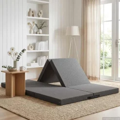 vidaXL Vouwbare Bankbed 140 x 67 x 15 cm Lichtgrijs