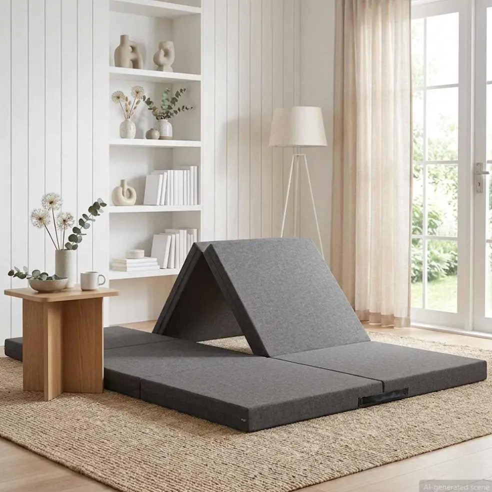vidaXL Vouwbare Bankbed 140 x 67 x 15 cm Lichtgrijs