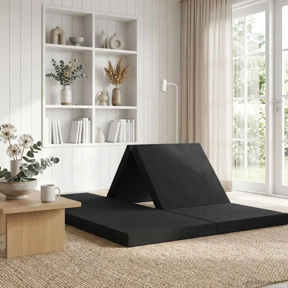 vidaXL Vouwbare Bankbed 140 x 67 x 15 cm Zwart