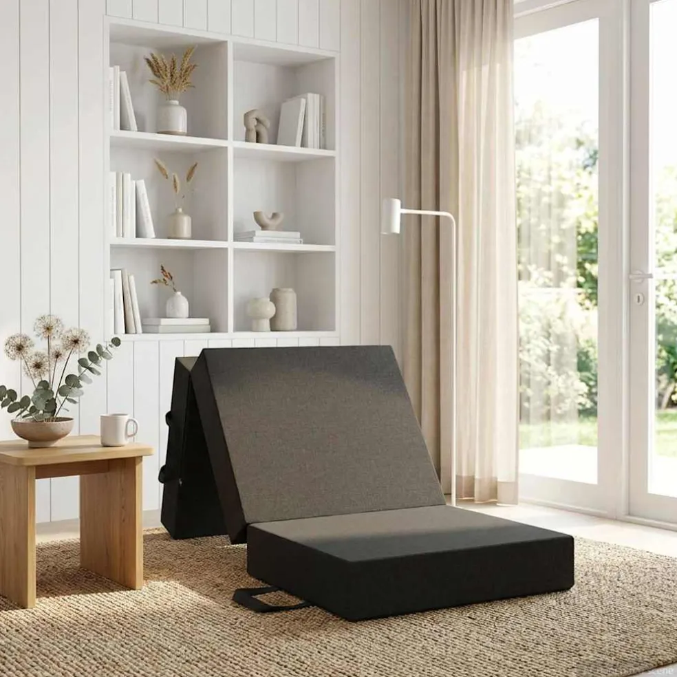 vidaXL Vouwbare Bankbed 75 x 63 x 45 cm Donkergrijs