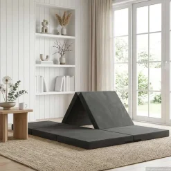 vidaXL Vouwbare Bankbed 140 x 67 x 15 cm Donkergrijs