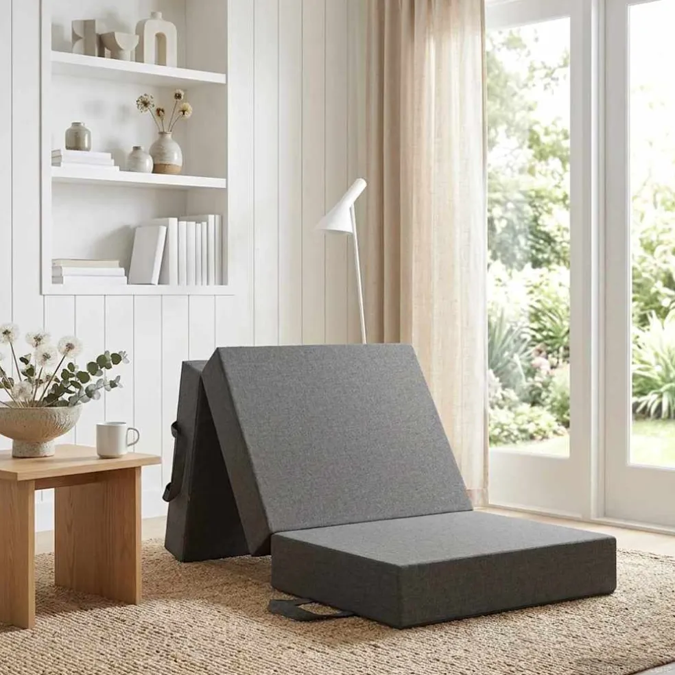vidaXL Vouwbare Bankbed 75 x 63 x 45 cm Lichtgrijs