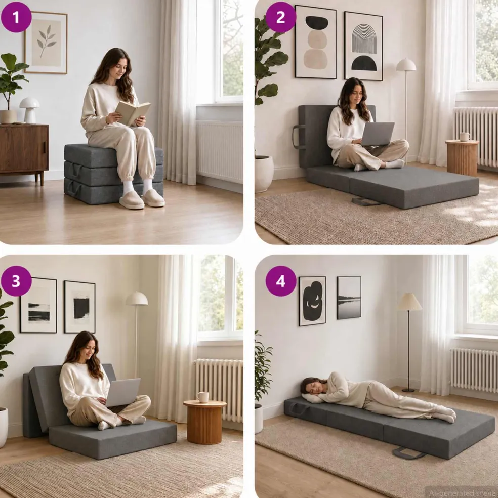 vidaXL Vouwbare Bankbed 75 x 63 x 45 cm Lichtgrijs